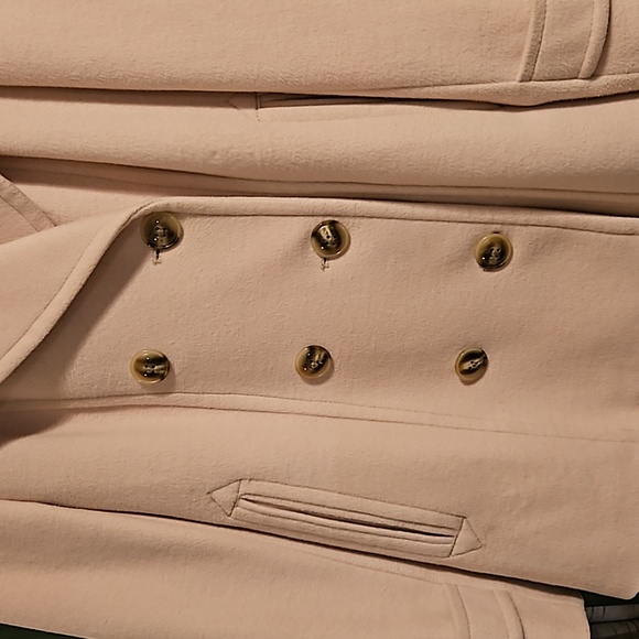 Lands End Creme/Lt Beige/Camel color Pea Coat size 4P EUC - Picture 2 of 13